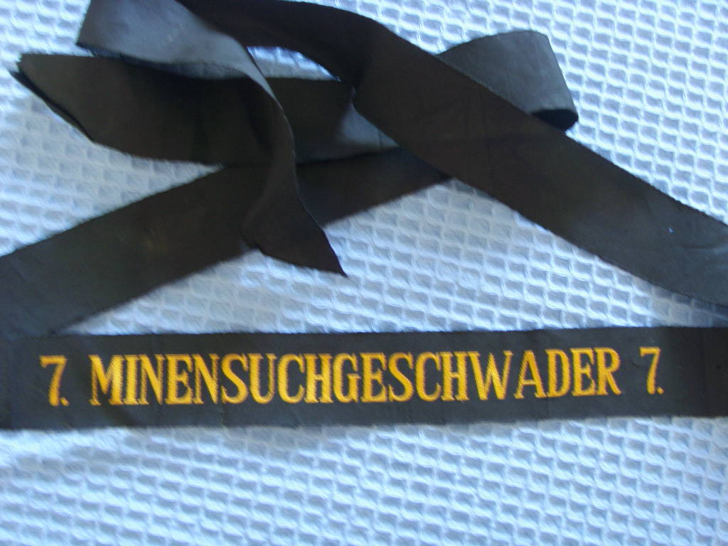 CAP TALLY FROM GERMAN SHIP MINENSUCHER GESCHWADER 7